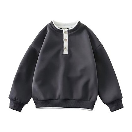 Henley collar kids sweatshirts