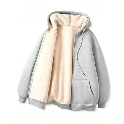 Brushed Fleece-Lined Zip Sweatshirt