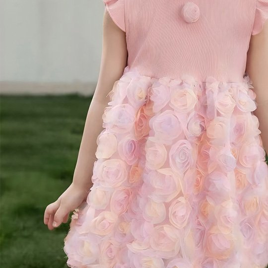 Rose flower mesh fabric