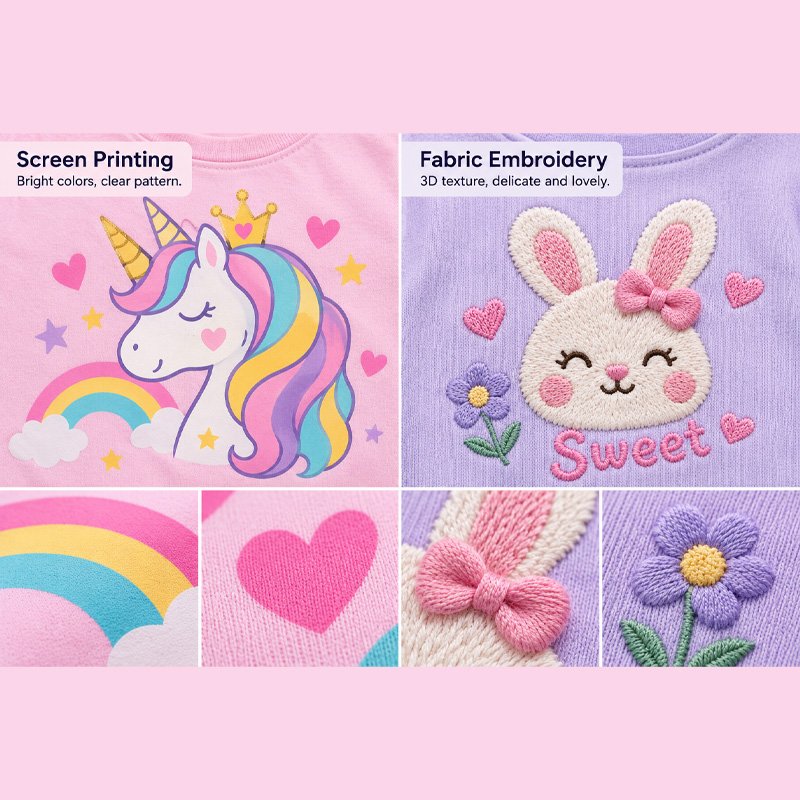Screen printingdigital printingflockinghot stampingfabric embroidery, all 5 printing techniques are handled in one factory