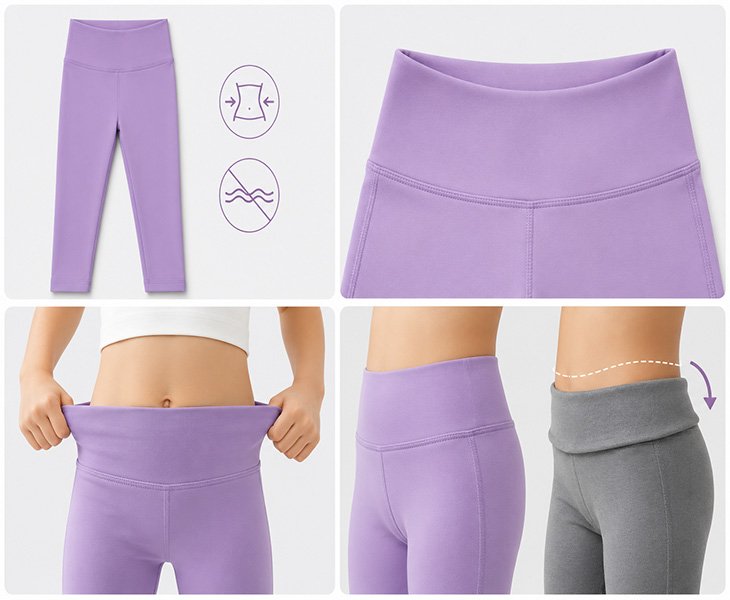 Our children's leggings have a waist that is not curled or constricted