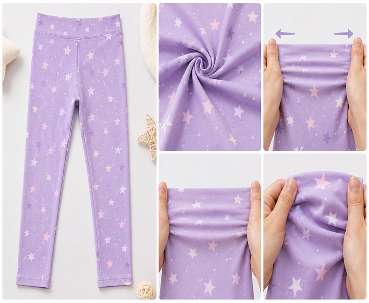 Printed children's leggings have a softer feel and do not crack after stretching