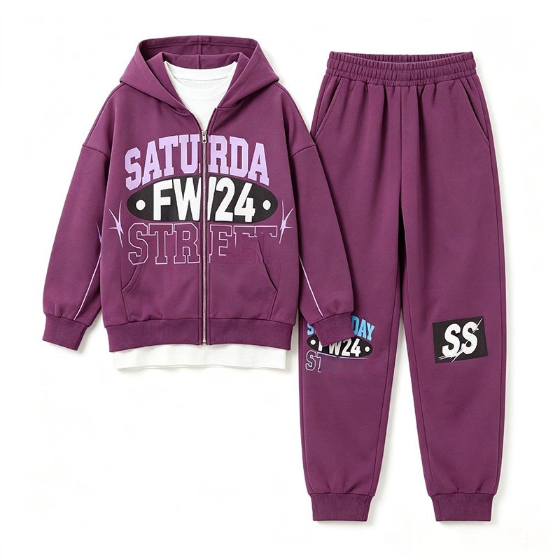 Weaving label sports suit